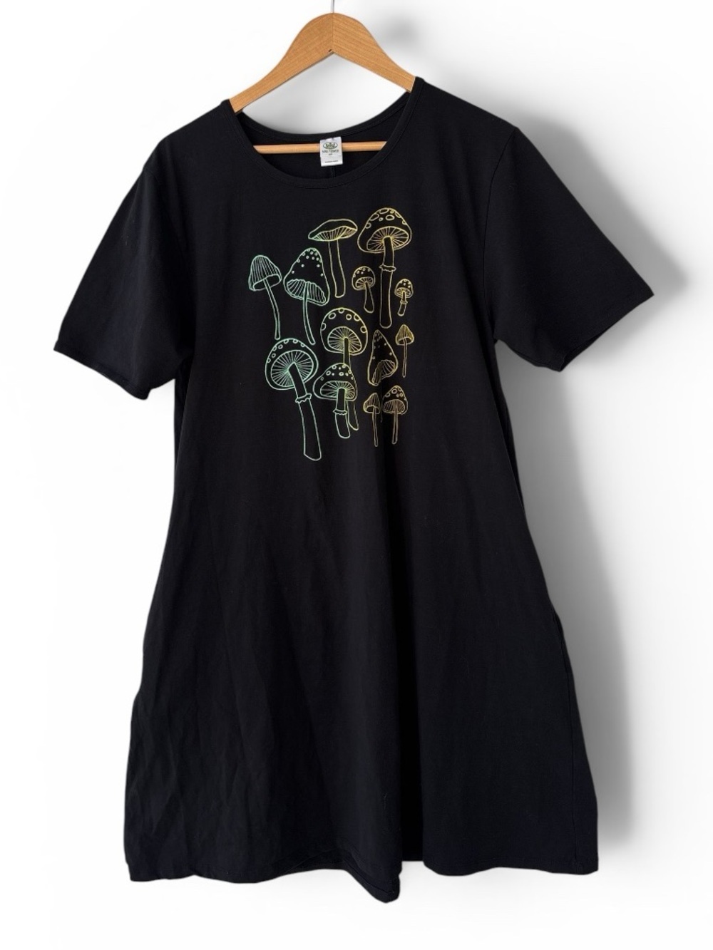 Soul Flower Mushroom Graphic  T-shirt Dress  2X